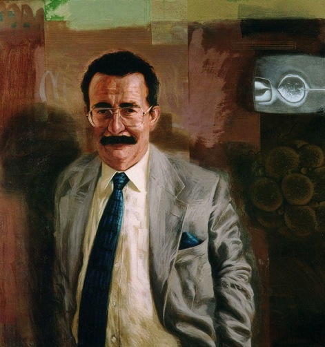 contemporary portrait artists. Portrait of Alan Bennett